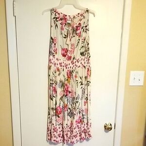 Bila Floral Midi Dress - Pink and Cream